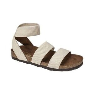 Women's White Mountain Strappy Sandals 11 Natural Cream